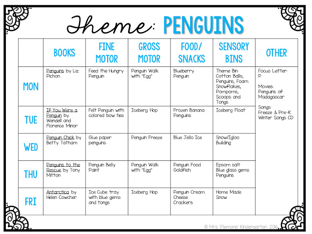 Daycare Lesson Plans for toddlers tot School Tuesday Penguins