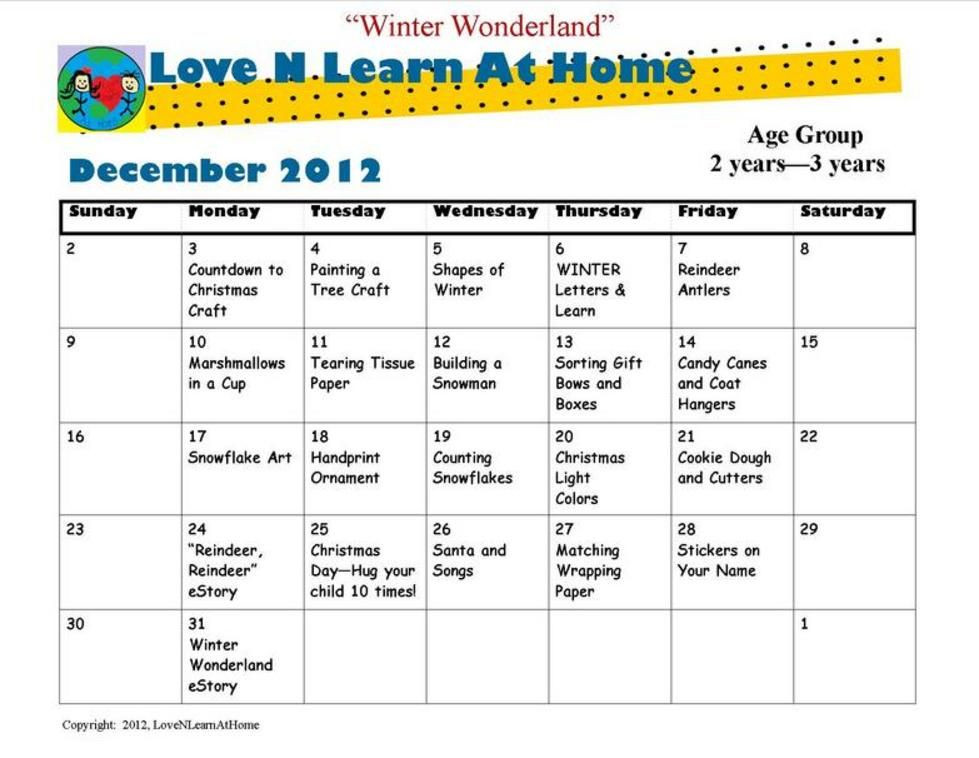 December Lesson Plans for Preschool December toddler Curriculum 2 3 Years