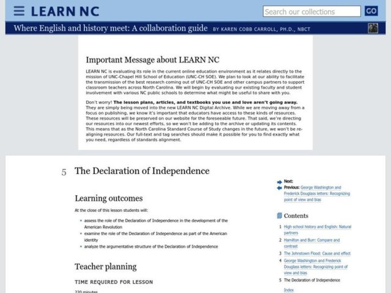 Declaration Of Independence Lesson Plan the Declaration Of Independence Lesson Plan for 9th 10th