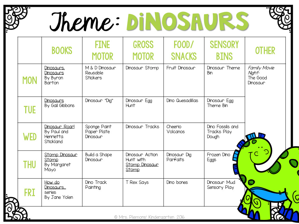 Dinosaur Lesson Plans tot School Dinosaurs Mrs Plemons Kindergarten