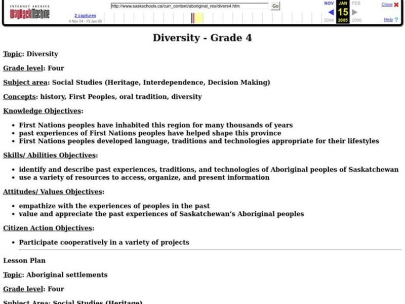 Diversity Lesson Plans Diversity Lesson Plan for 4th Grade