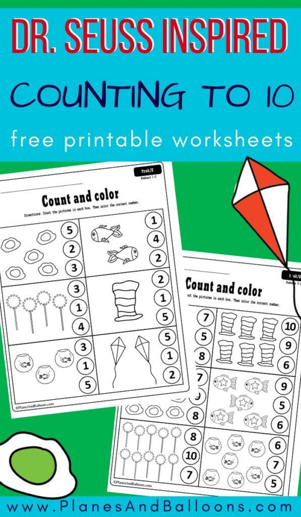 Dr Seuss Lesson Plans Preschool Dr Seuss Inspired Counting Worksheets In 2020