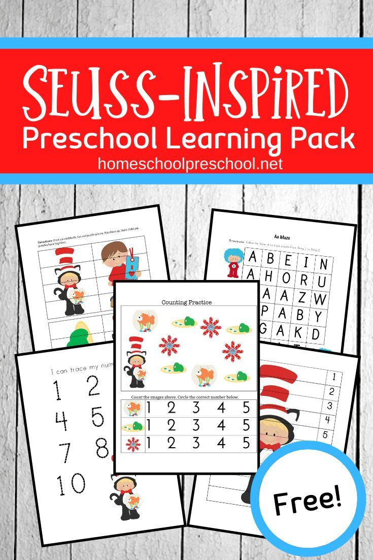 Dr Seuss Lesson Plans Preschool Free Dr Seuss Printable Pack for Preschoolers