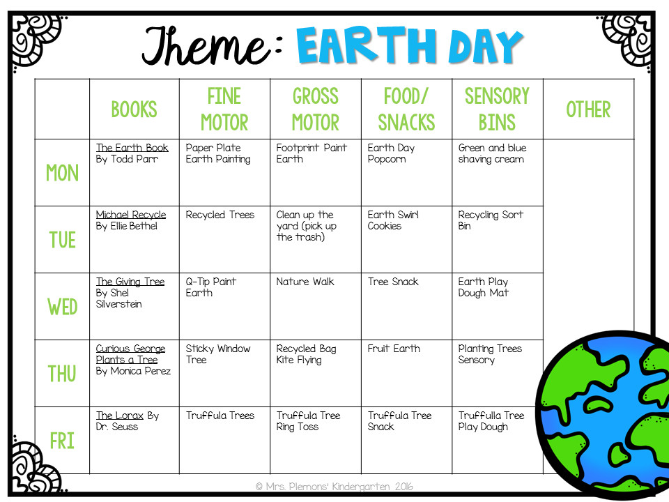Earth Day Lesson Plans tot School Earth Day