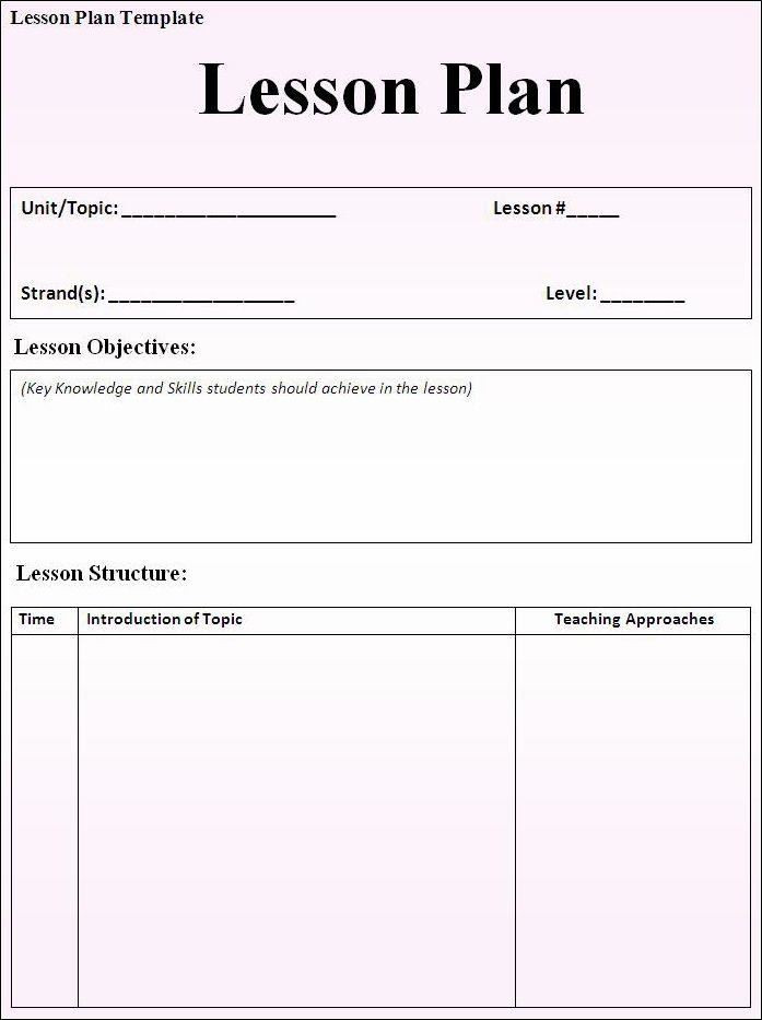 Easy Lesson Plan Template Daily Lesson Plan Template Fotolip