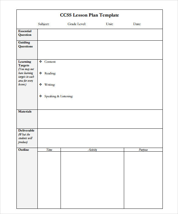 Easy Lesson Plan Template Free 6 Sample Lesson Plan Templates In Pdf