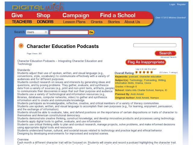 Edu Lesson Planet Character Education Podcasts Lesson Plan for 4th 6th