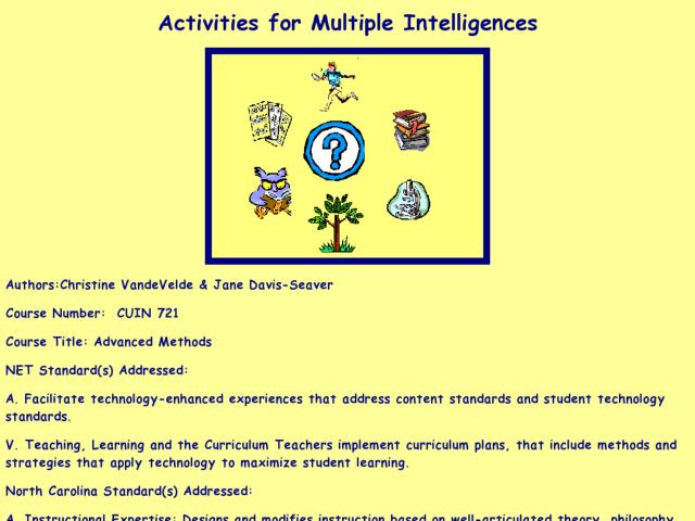 Edu Lesson Planet Education Activities for Multiple Intelligences Lesson