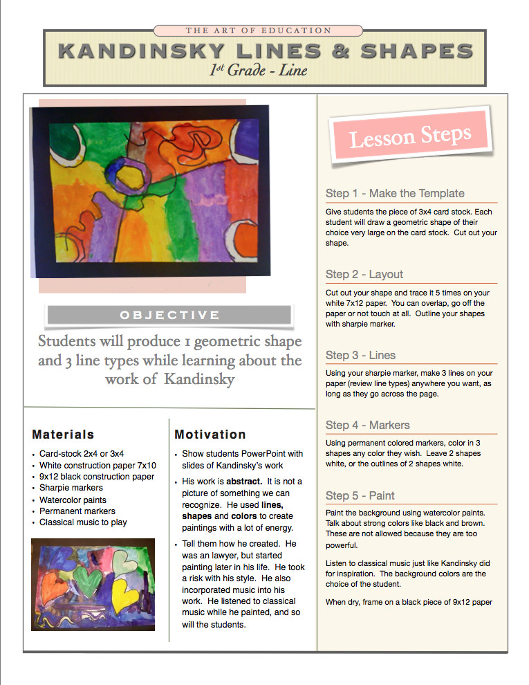 Elementary Art Lesson Plans Kandinsky Abstract Painting Free Lesson Plan Download