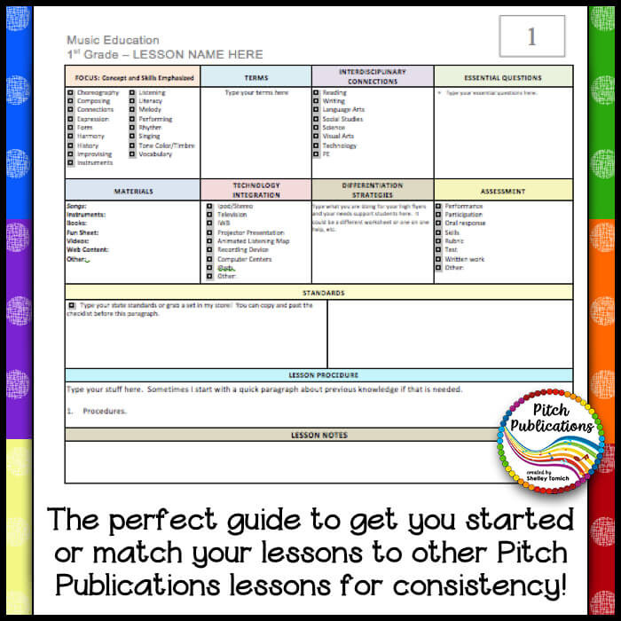 Elementary Lesson Plan Template Elementary Music Lesson Plan Templates Free