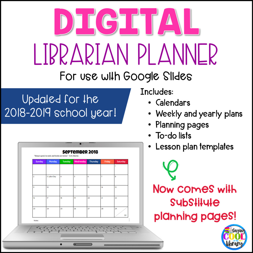 Elementary Library Lesson Plans Digital School Library Planner Google Slides Staying