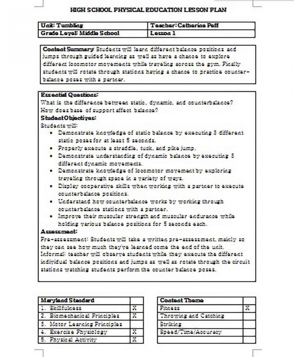 Elementary Pe Lesson Plans What to Include In the Lesson Plan Template for the Best