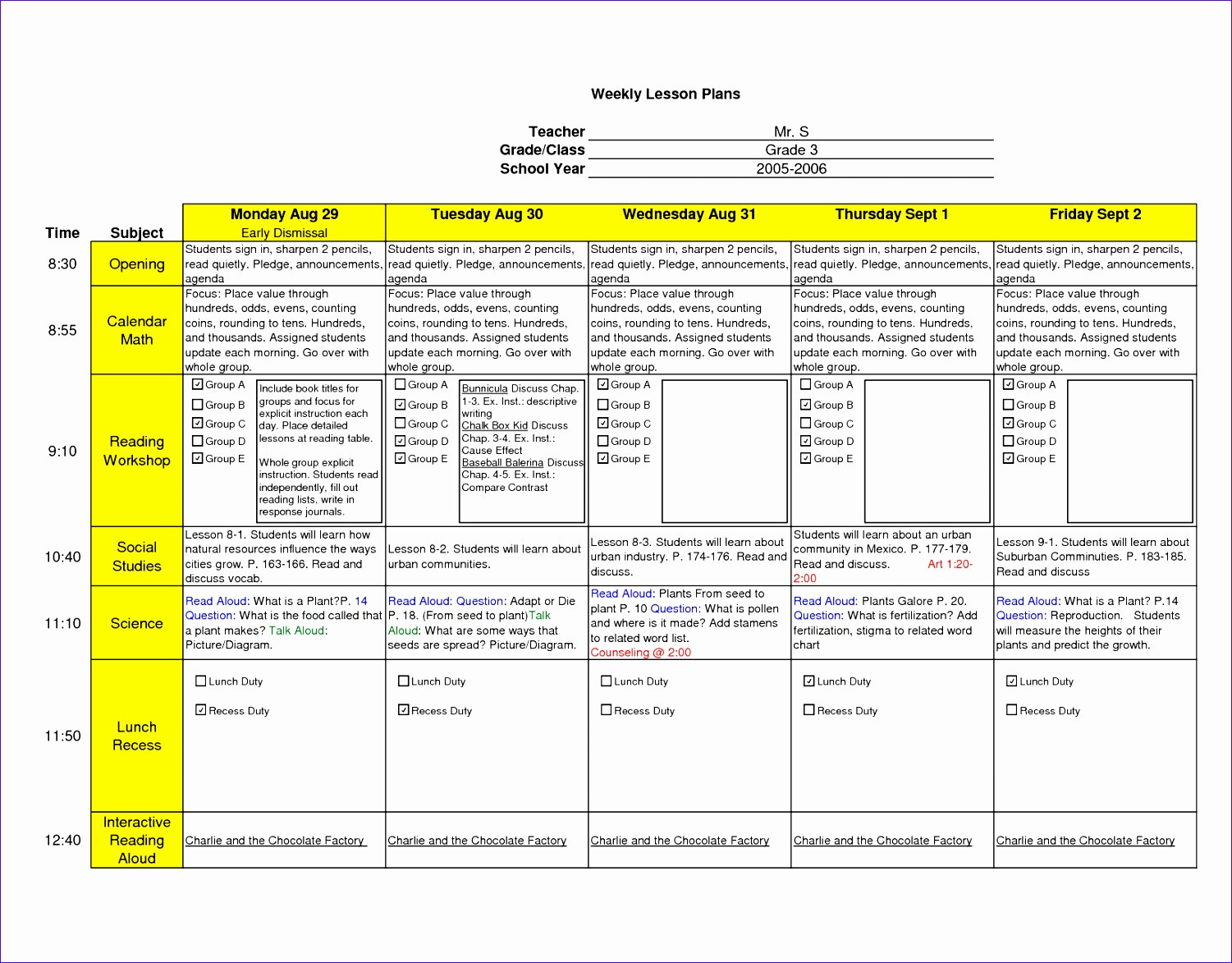 lesson plan template excel k8416