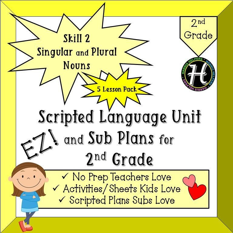 Ez Lesson Planner 2nd Grade Noun Plans Scripted Singularplural Unit