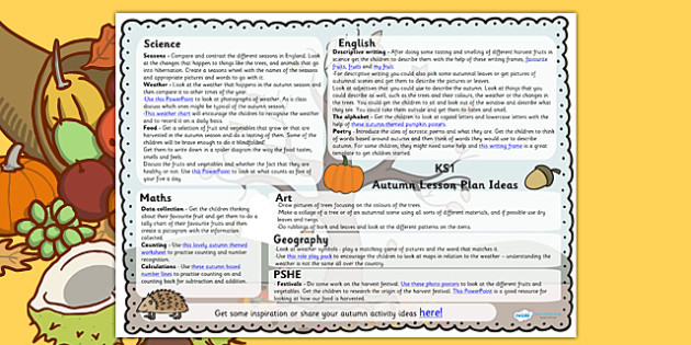 Fall Lesson Plans Autumn Lesson Plan Ideas Ks1 Teacher Made