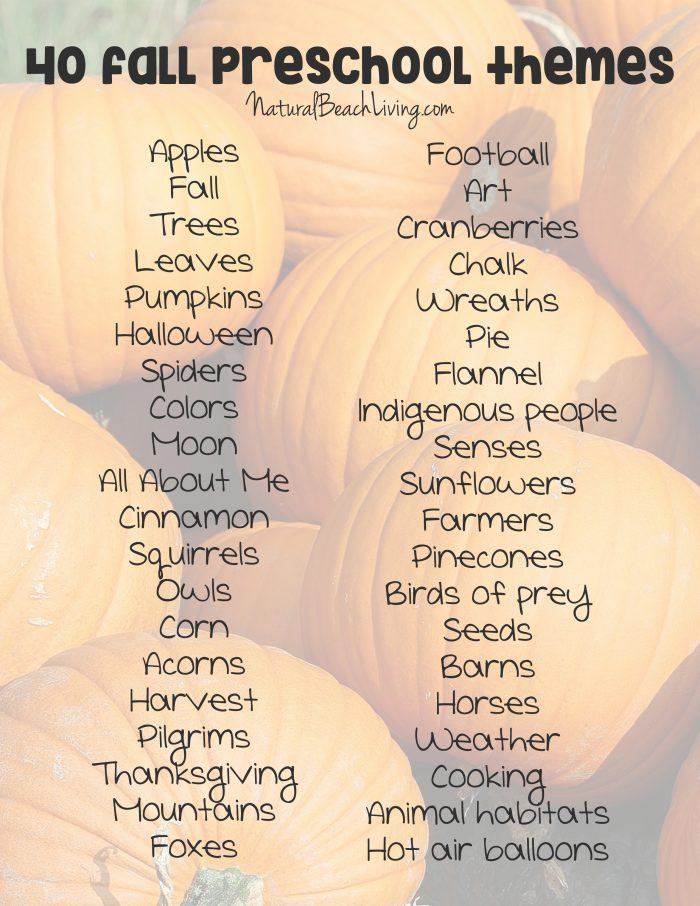 Fall Lesson Plans for Preschool 40 Best Fall Preschool themes and Activities Natural