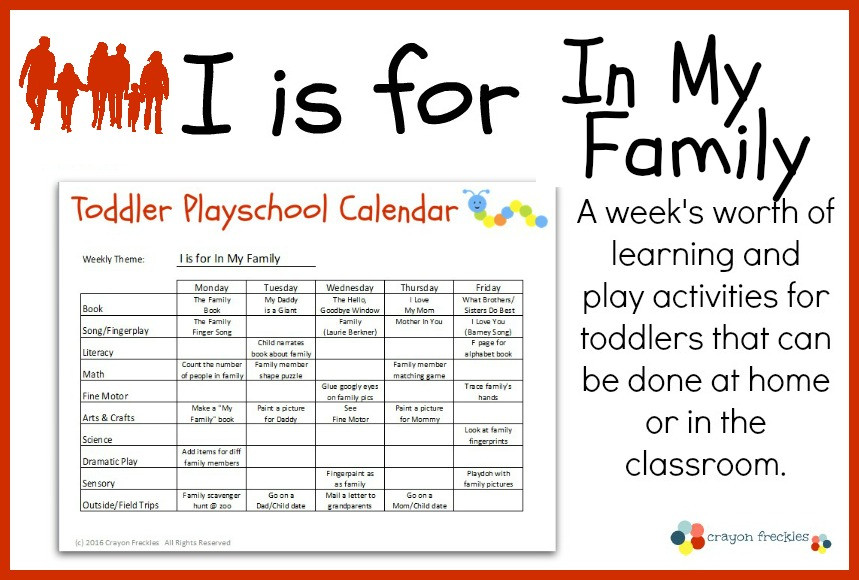 Family Lesson Plan toddler Playschool I is for In My Family Lesson Plan