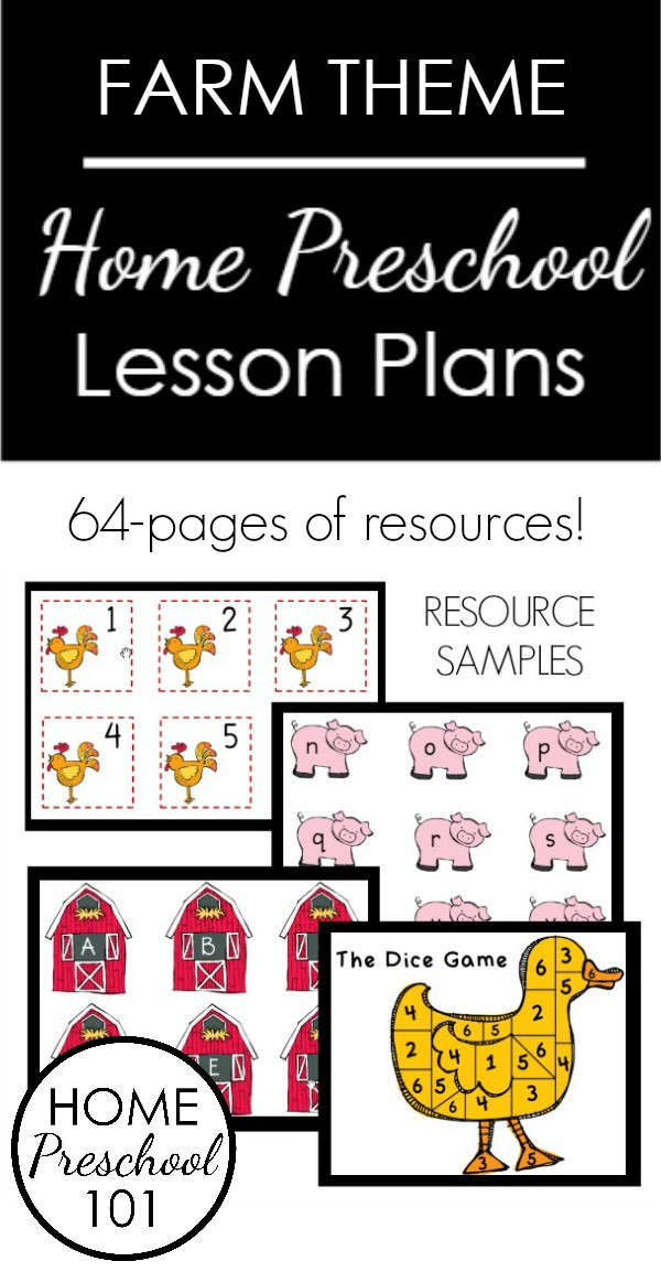 Farm Lesson Plans for Preschool Farm theme Home Preschool Lesson Plan Home Preschool 101