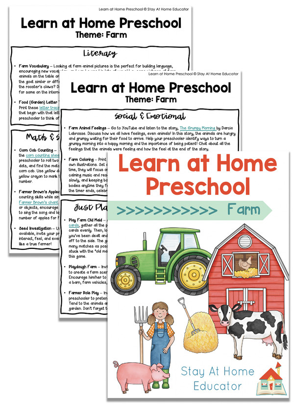 Farm Lesson Plans for Preschool Free Farm Preschool Lesson Plans Farm theme Stay at