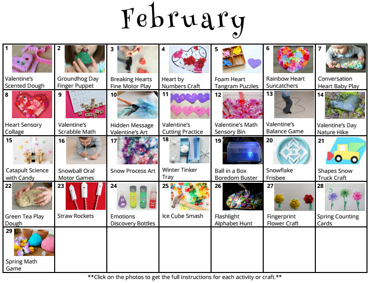 February Lesson Plans for toddlers A Month Of Crafts &amp; Kids Activities for February where