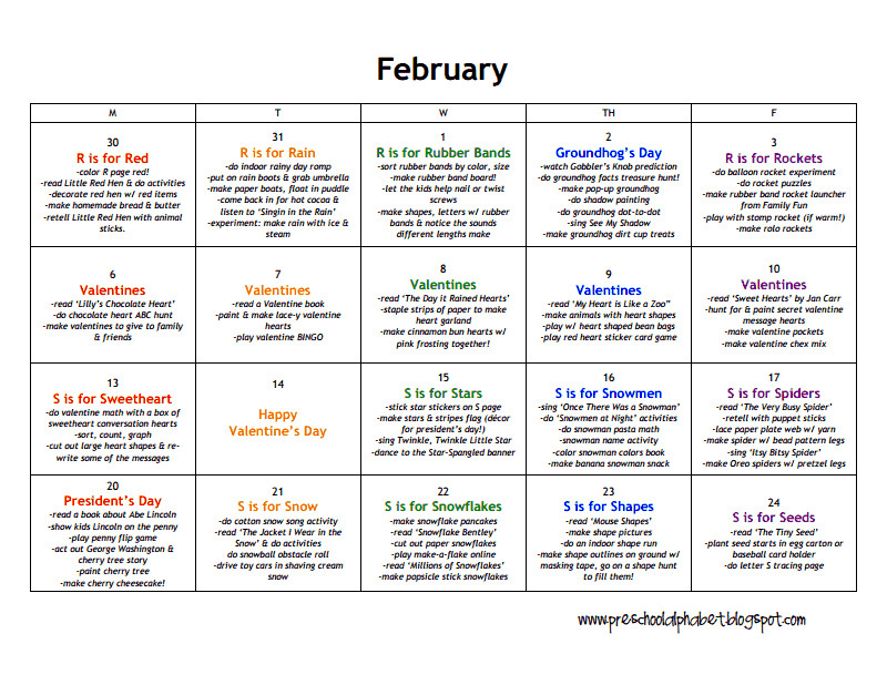 February Lesson Plans for toddlers Preschool February Pdf Google Drive
