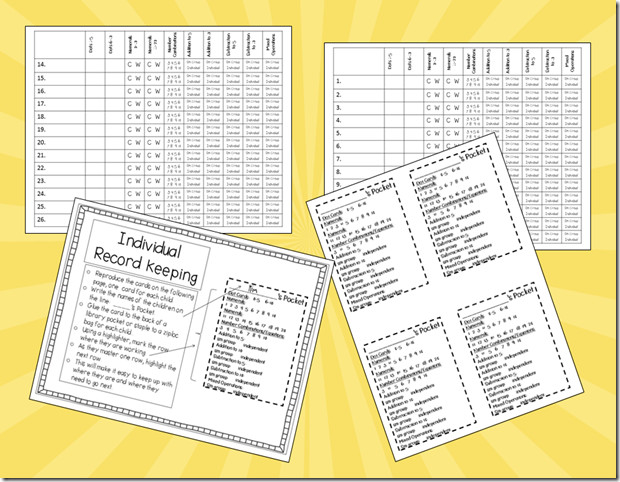 First Grade Math Lesson Plans formative Record Keeping for Numeracy