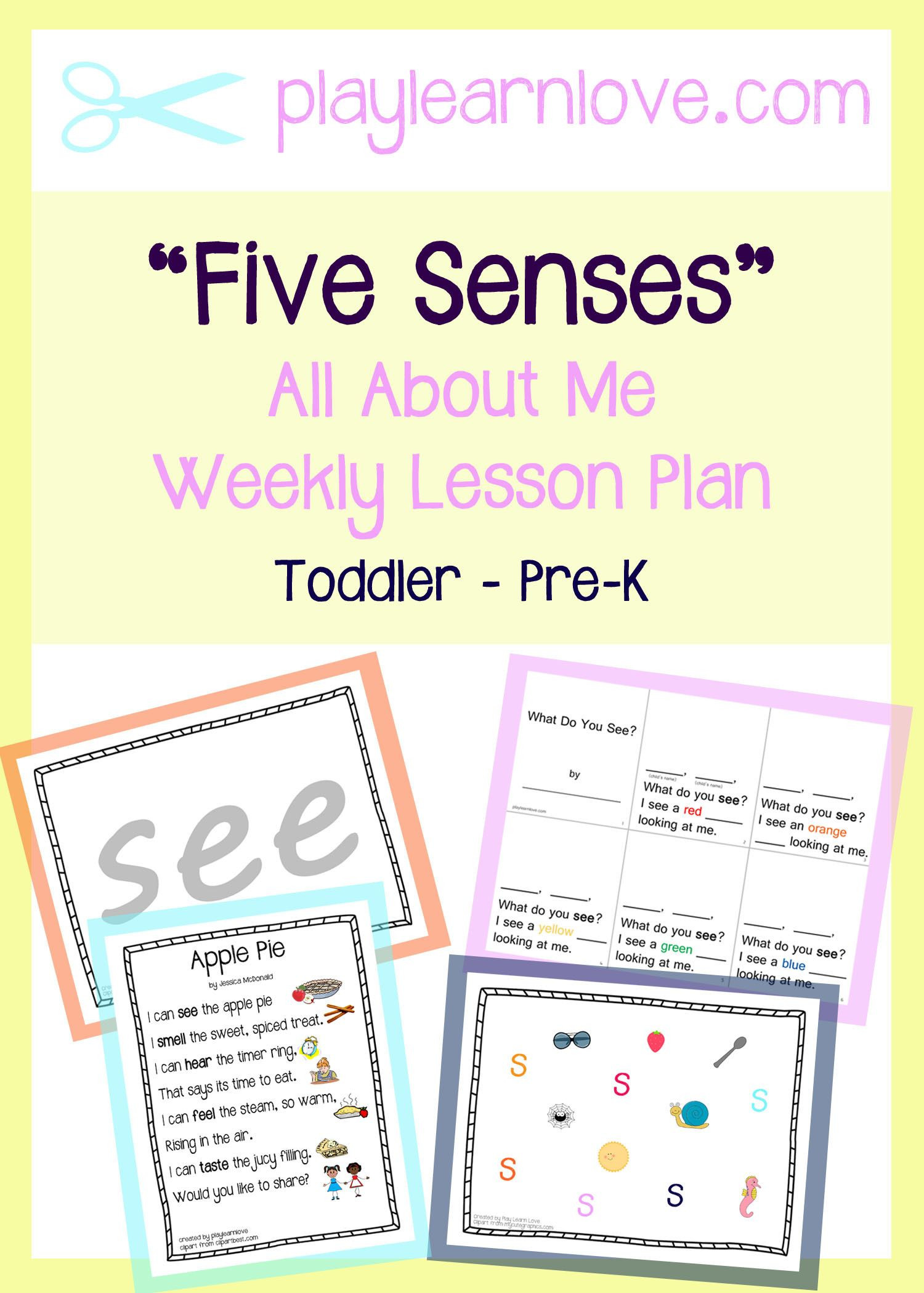 Five Senses Lesson Plan Five Senses Lesson Plan Preschool and toddler All