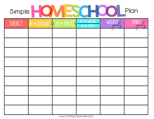 Free Homeschool Lesson Plans Free Homeschool Planner