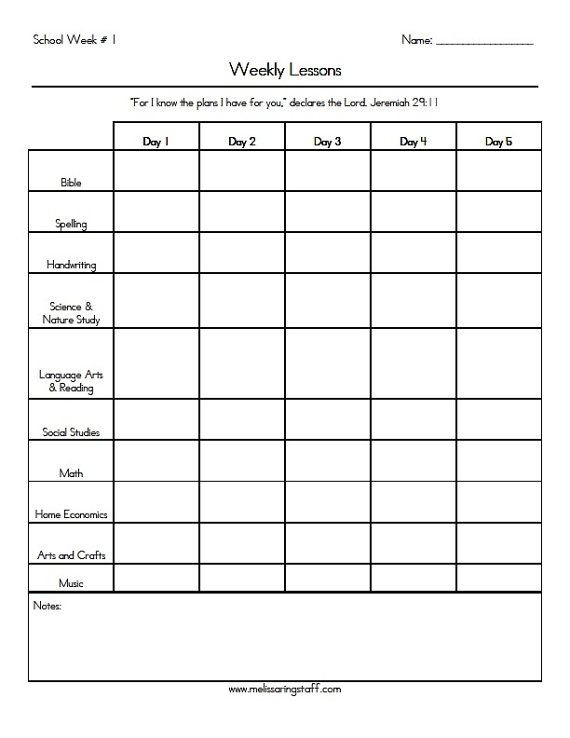 Free Homeschool Lesson Plans Free Printable Homeschool Weekly Planner with Images