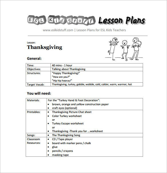 Free Kindergarten Lesson Plans 11 Kindergarten Lesson Plan Template Pdf Doc