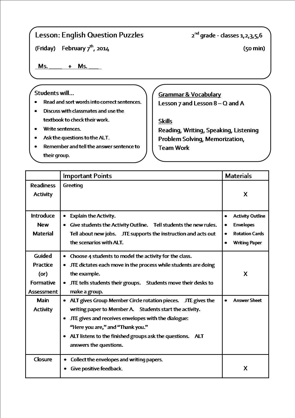 Free Lesson Plans For Teachers Daisy Blake