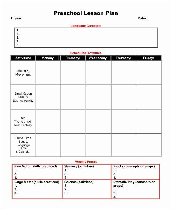 Free Online Lesson Planner Lesson Plan Template Free Printable New 11 Printable