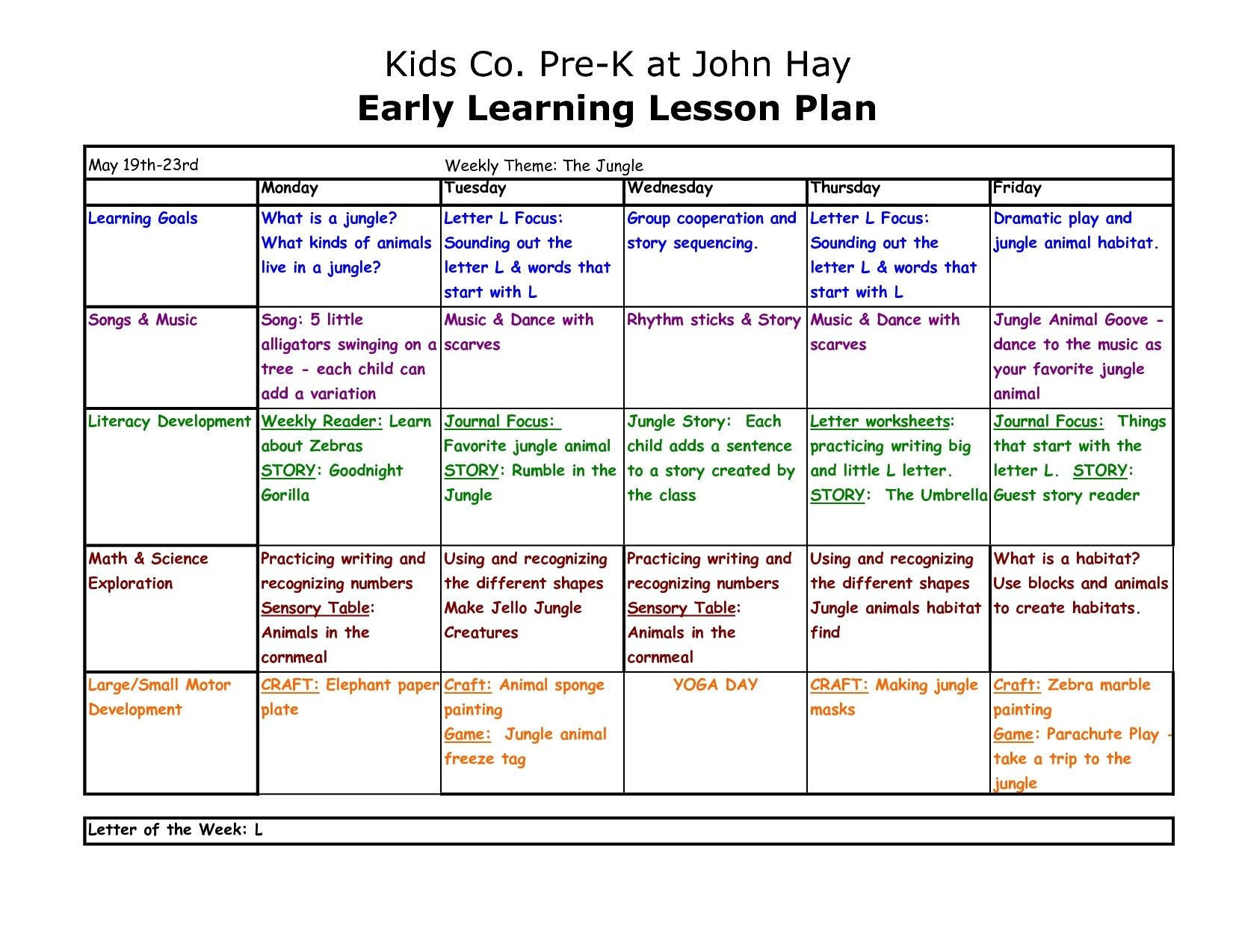 Free Pre K Lesson Plans Daisy Blake