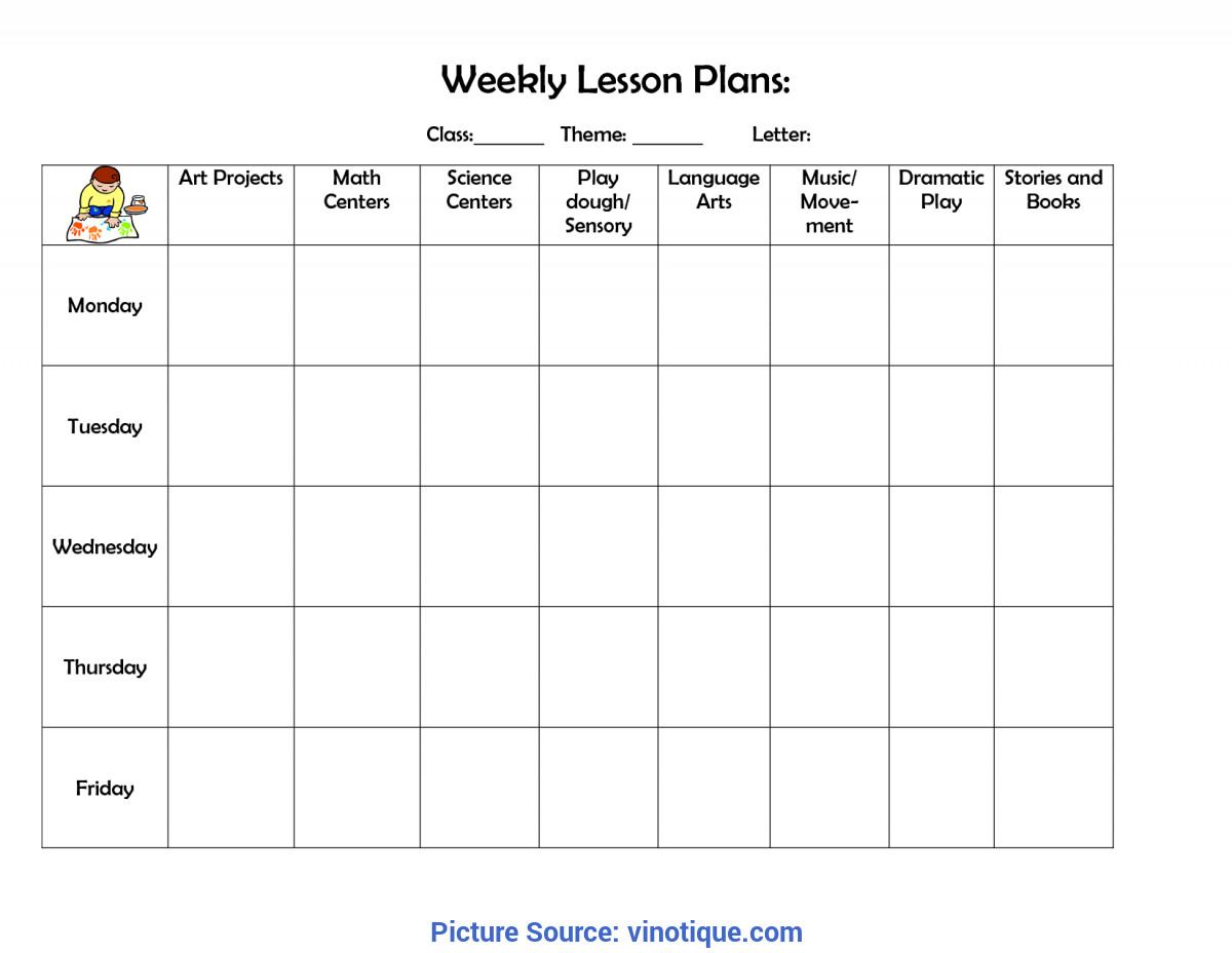 Free Preschool Lesson Plan Template Best S Of Printable Weekly Preschool Lesson Plans