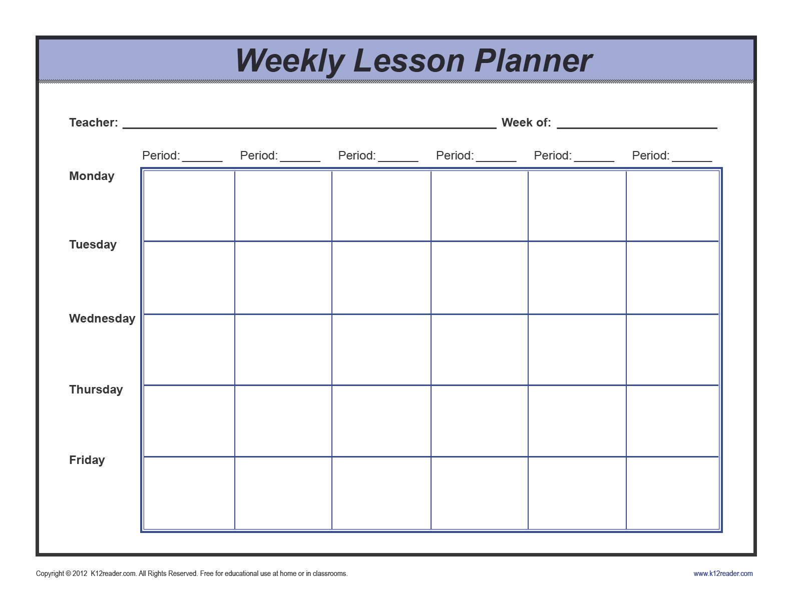 Free Preschool Weekly Lesson Plans Download Weekly Lesson Plan Template Preschool