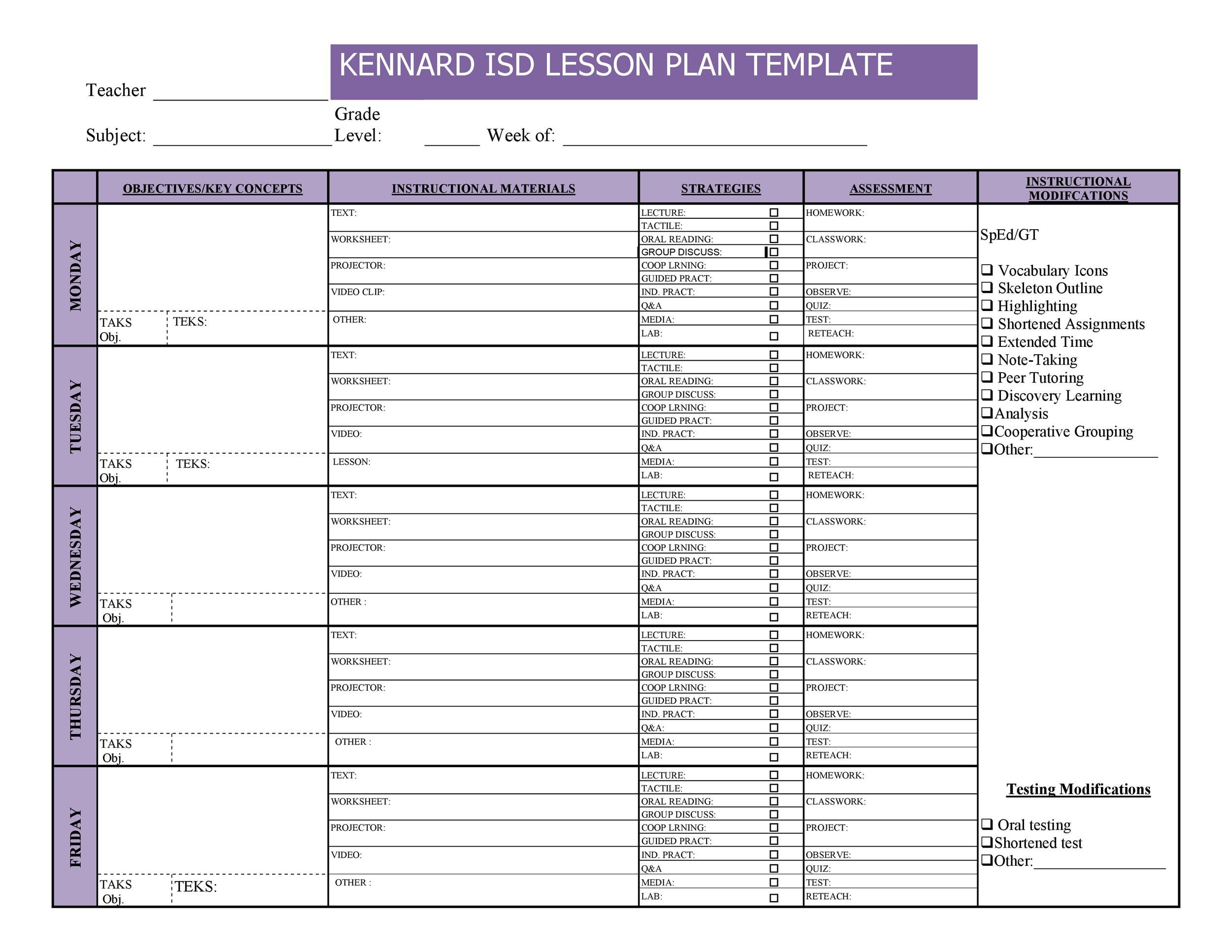 Free Printable Lesson Plan Template 44 Free Lesson Plan Templates [ Mon Core Preschool Weekly]