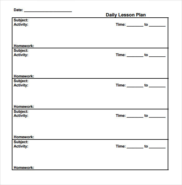 Free Printable Lesson Plan Template Free 14 Sample Printable Lesson Plan Templates In Pdf