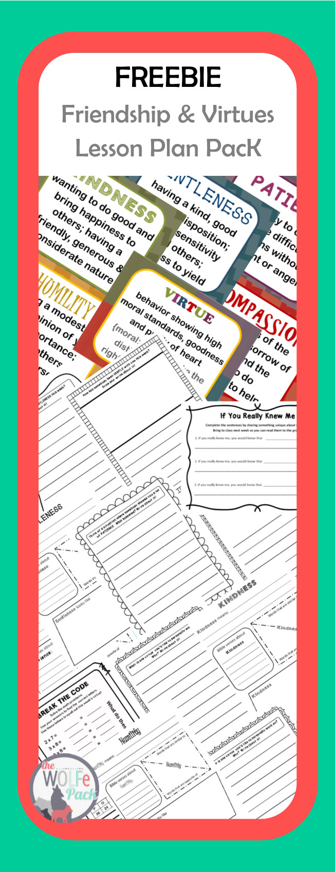 Friendship Lesson Plans Free Friendship and Virtues Lesson Plan Pack