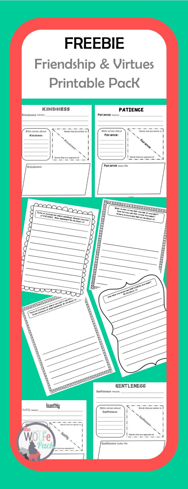 Friendship Lesson Plans Free Friendship and Virtues Printable Pack