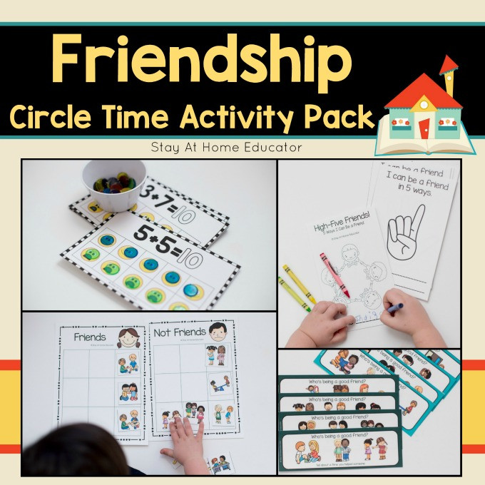Friendship Lesson Plans Preschool Friendship Circle Time Activity Pack Stay at Home Educator