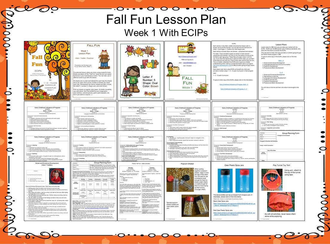 Fun Lesson Plans I Have Added An Up Dated Fall Fun Lesson Plan to 1 2 3