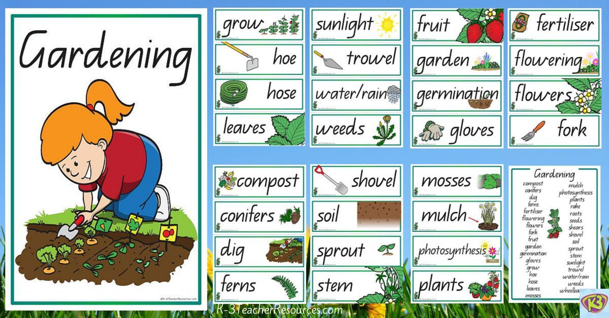 Gardening Lesson Plans for Preschool Gardening Vocabulary Words