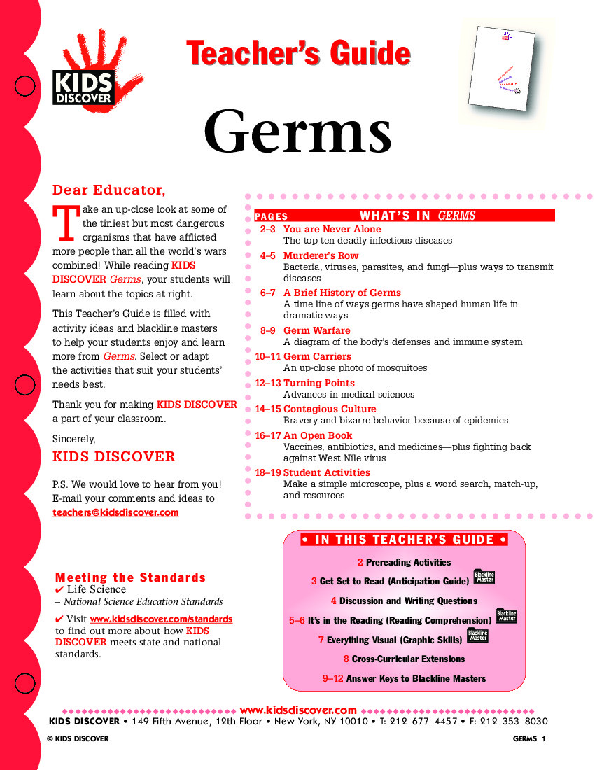 Germ Lesson Plans Germs Kids Discover