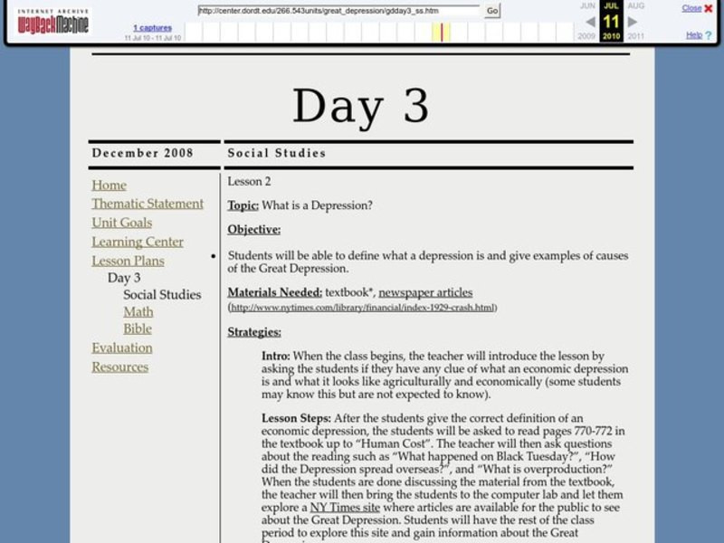 Great Depression Lesson Plans Great Depression Lesson Plan for 11th Grade