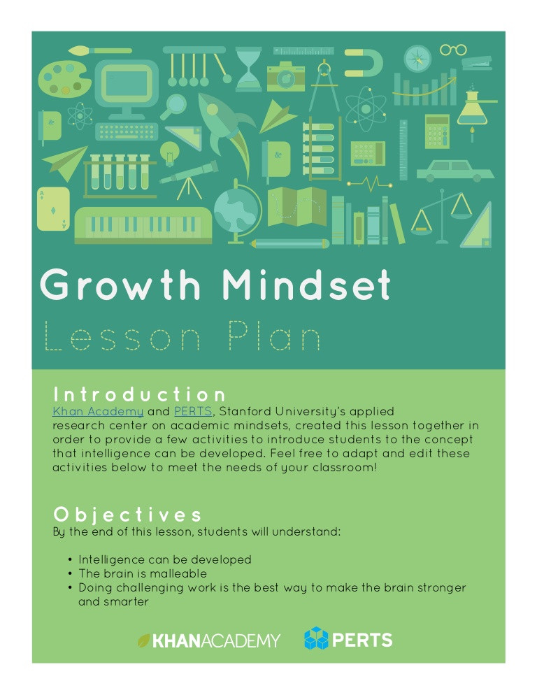 Growth Mindset Lesson Plans Final Growth Mindset Lesson Plan April 2015