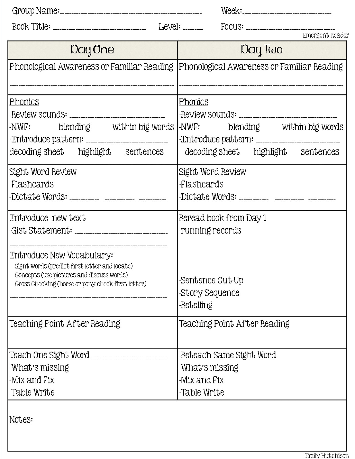 Guided Reading Lesson Plan Template Lesson Plan Template Jan Richardson 1236×1600