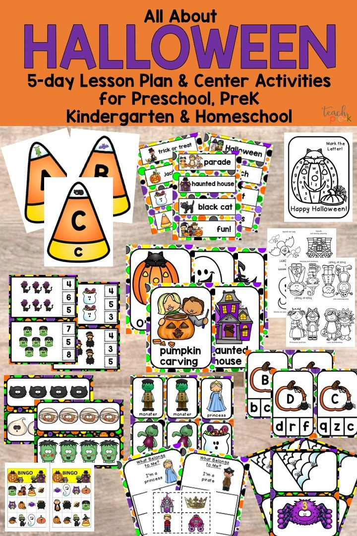 Halloween Lesson Plans All About Halloween 5 Day Lesson Plans for Preschool Pre