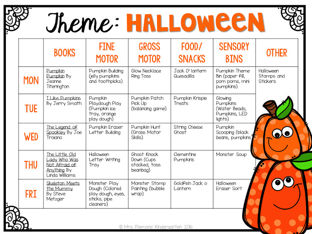 Halloween Lesson Plans for Preschool tot School Halloween