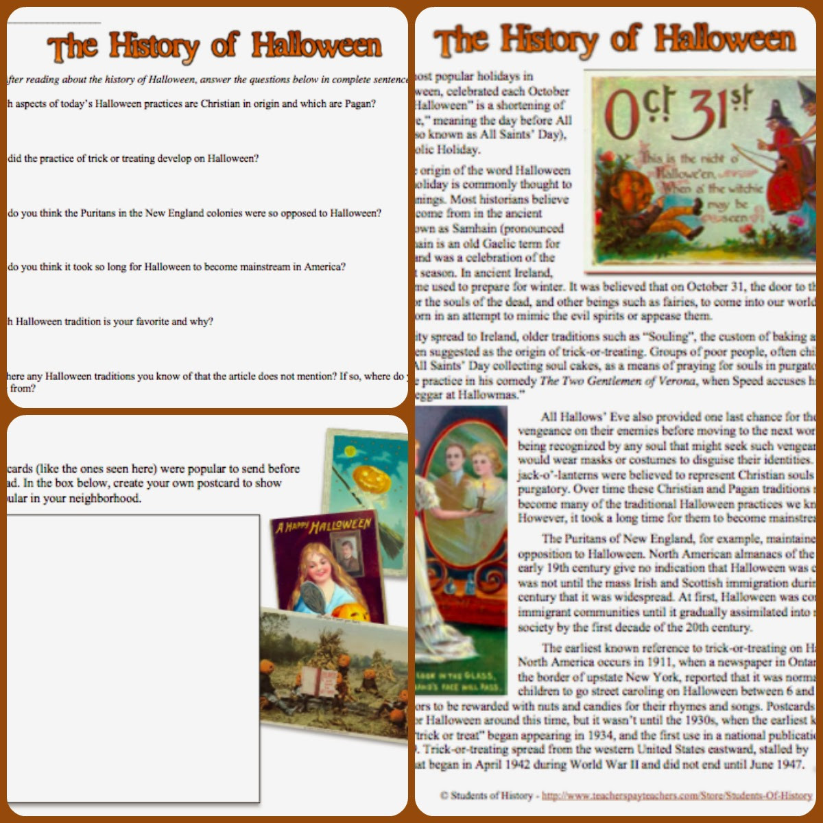 Halloween Lesson Plans Students Of History the History Of Halloween Lesson Plan