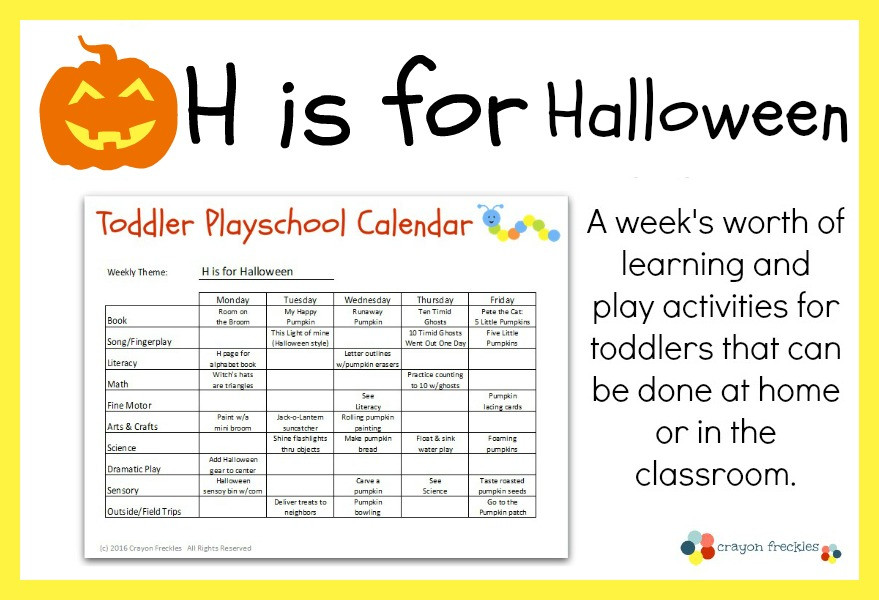 Halloween Lesson Plans toddler Playschool H is for Halloween Lesson Plan Free